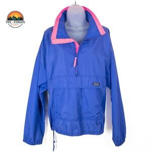 Vintage Retro Active White Sierra Color Blocking Pullover Jacket Women's Size XL
